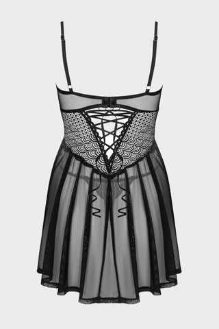 Obsessive Chemeris Babydoll & Thong Black