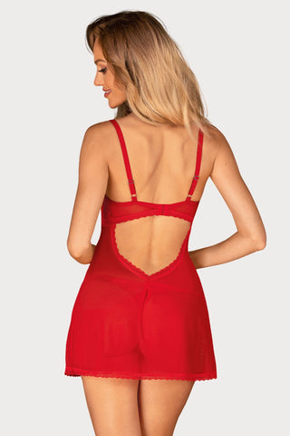 Obsessive Chilisa Babydoll & Thong Set Red