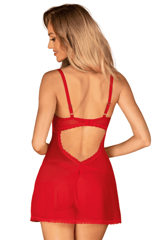 Obsessive Chilisa Babydoll & Thong Set Red