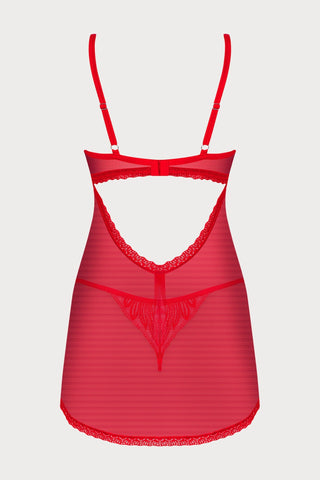 Obsessive Chilisa Babydoll & Thong Set Red
