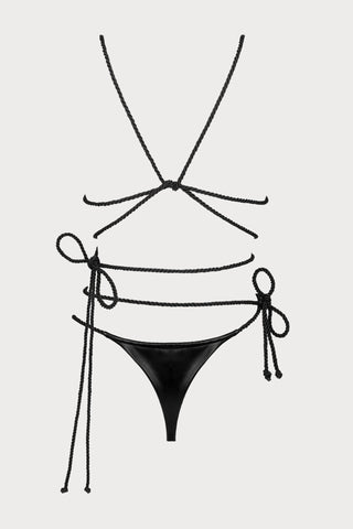 Obsessive Cordellis Bra & Thong Set Black