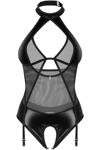 Obsessive Dominna Crotchless Bodysuit Black