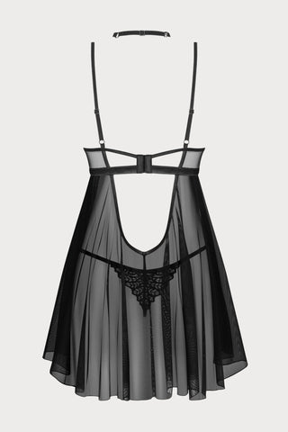 Obsessive Donarella Choker, Babydoll & Thong Black