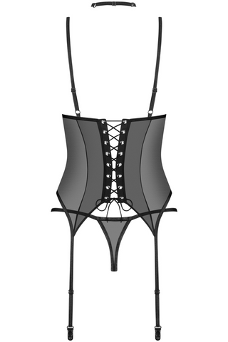 Obsessive Donarella Choker, Corset & Thong Black