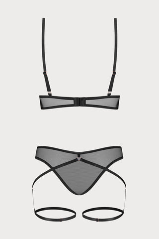 Obsessive Euridia Black 2 Piece Set - Strappy Bra & Brief