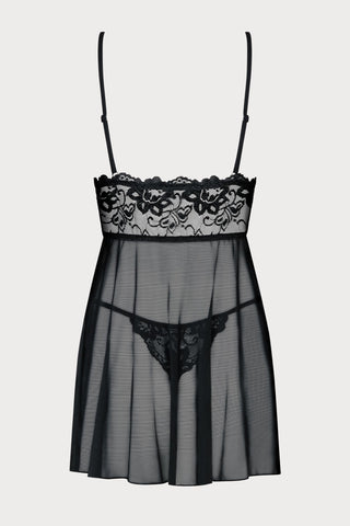 Obsessive Idillia Babydoll & Thong Black