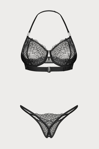Obsessive Iliosa Lace Lingerie Set Black