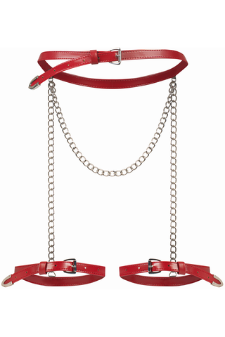 Obsessive Inferro Red Bottom Harness with Silver Chains