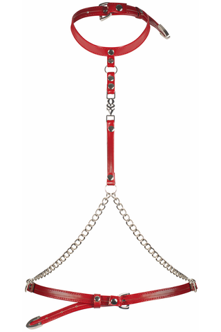 Obsessive Inferro Red Top Harness with Silver Chains