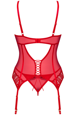 Obsessive Ingridia Corset & Thong Set Red