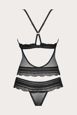 Obsessive Ivannes Top & Thong Set Black