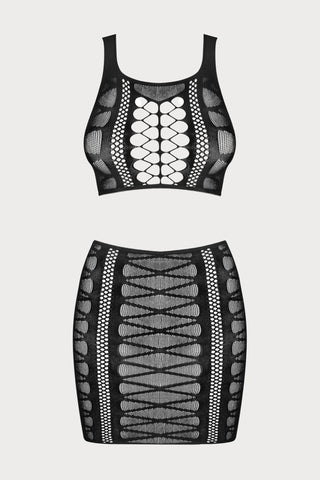 Obsessive K102 Knit Top & Skirt Black