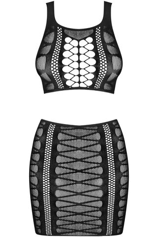 Obsessive K102 Knit Top & Skirt Black