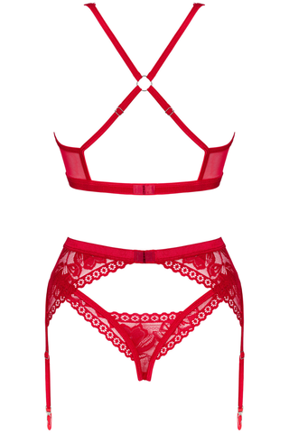 Obsessive Lacelove 3 Piece Set Red