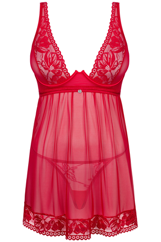 Obsessive Lacelace Babydoll & Thong Set Red