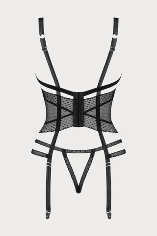 Obsessive Lanelia Open Corset & Thong Black