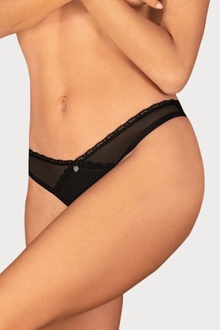 Obsessive Latinesa Crotchless Thong Black