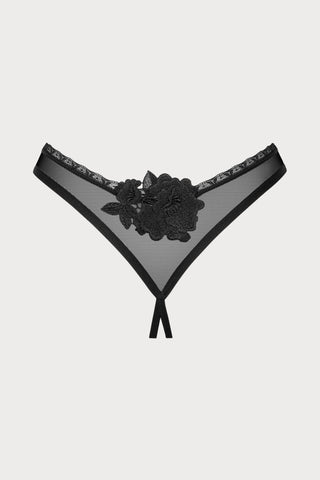 Obsessive Latinesa Crotchless Thong Black