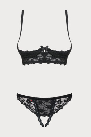 Letica Cupless Bra & Crotchless Thong Set
