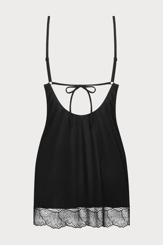 Obsessive Lobellis Chemise & Thong Set Black