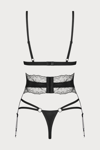 Obsessive Lobellis 3 Piece Lingerie Set Black
