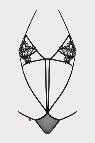Luiza Black Thong Bodysuit