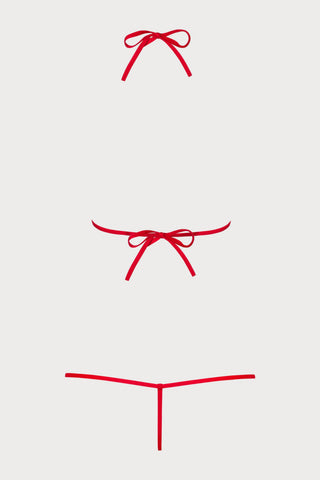 Luiza Red Thong Bodysuit