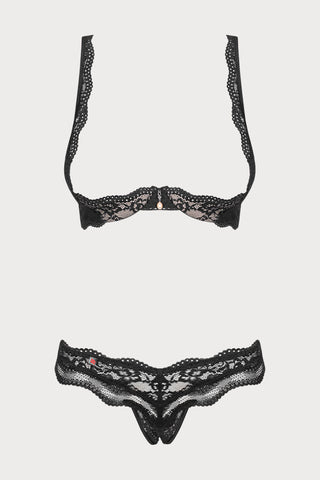 Luvae Cupless Bra & Crotchless Thong