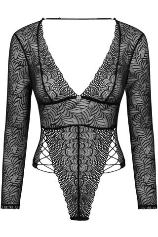 Obsessive Merlys Long Sleeve Bodysuit Black