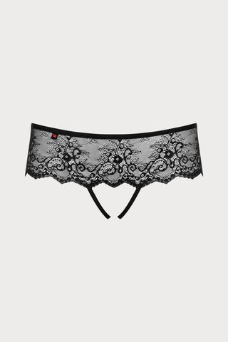 Obsessive Merossa Crotchless Lace Brief Black