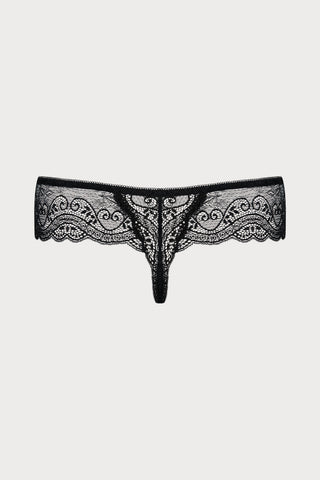 Miamor Black Lace Thong, Size S/M (UK 8-10)
