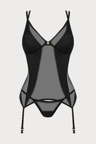 Obsessive Nesari Corset & Thong Black