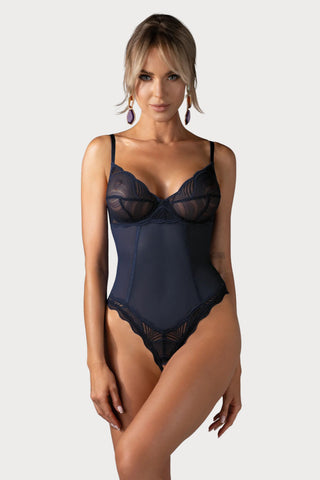 Nightly Blue Crotchless Bodysuit