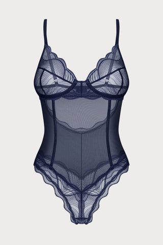 Nightly Blue Crotchless Bodysuit
