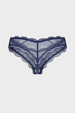 Nightly Blue Crotchless Thong