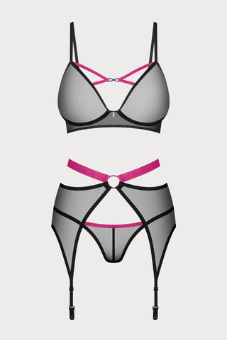 Novenes Bra, Thong & Suspender