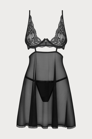 Obsessive Nutris Babydoll & Thong Black