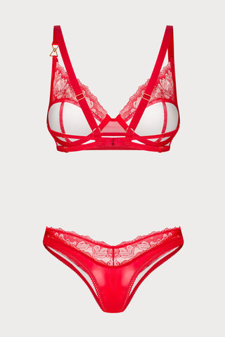 Aliosa Red Underwired Bra & Thong