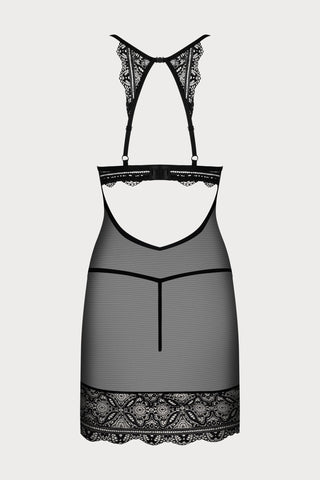 Obsessive Renelia Chemise & Thong Black