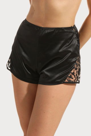 Prelude Black Satin Shorts Les Nuits Folles