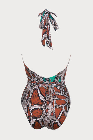 Mermaids Cutout Swimsuit in Animal Print