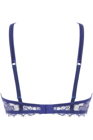 Blue Lace High Neck Bra with Keyhole Neckline by Prelude
