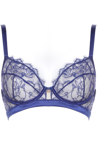 Women's Blue Lace Full Cup Bra by Prelude