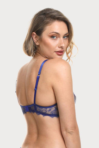 Prelude Pearl Blue Lace Half Cup Bra