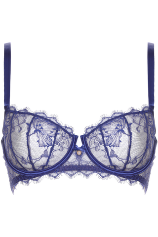 Women's Blue Lace Half Cup Bra - Prelude Pearl 