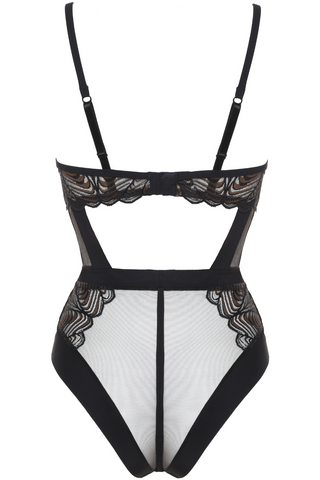Prelude Black Lace Seduction Underwired Brazilian Bodysuit