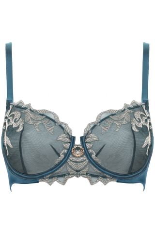 Prelude Venus Teal Embroidery Balcony Bra