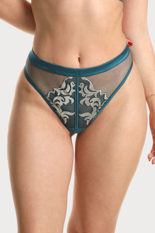 Prelude Venus Teal Embroidery Brazilian Brief