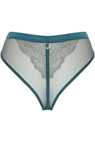 Prelude Venus Teal Embroidery Brazilian Brief