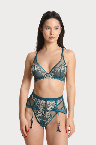 Prelude Venus Teal Suspender Belt